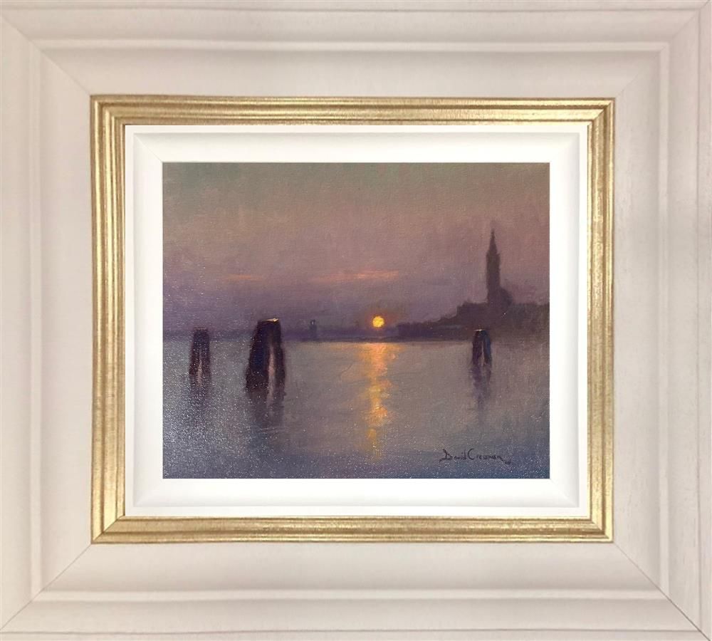 David Cressman - ''Ocean Sunset' - Framed Original Oil Painting