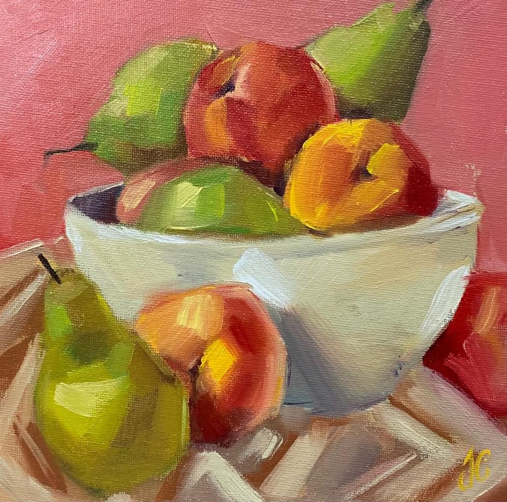 Joss Clapson - 'Peaches and Pears' - Framed Original Art