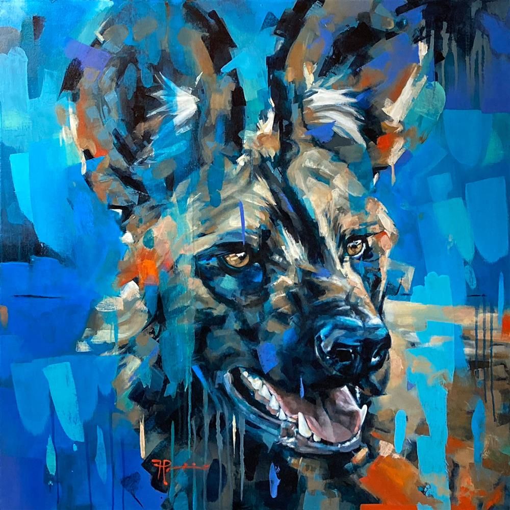 Frank Pretorius - 'The Painted Dog' - Framed Original Art