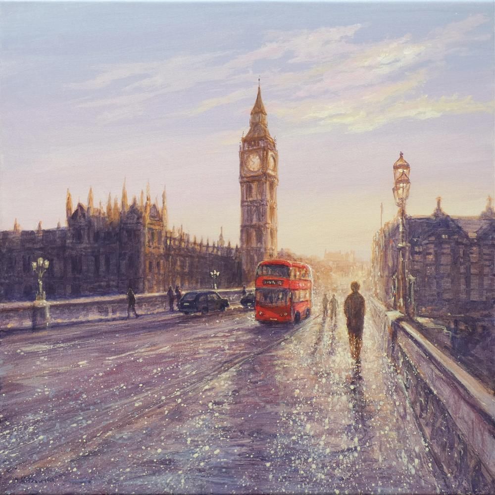 Mariusz Kaldowski - 'Crossing The Thames' - Framed Original Art