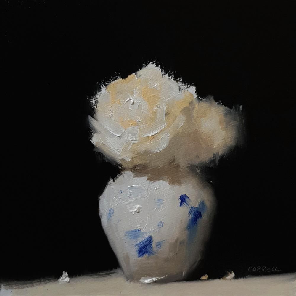 Neil Carroll - 'Two Rose Vase' - Framed Original Painting