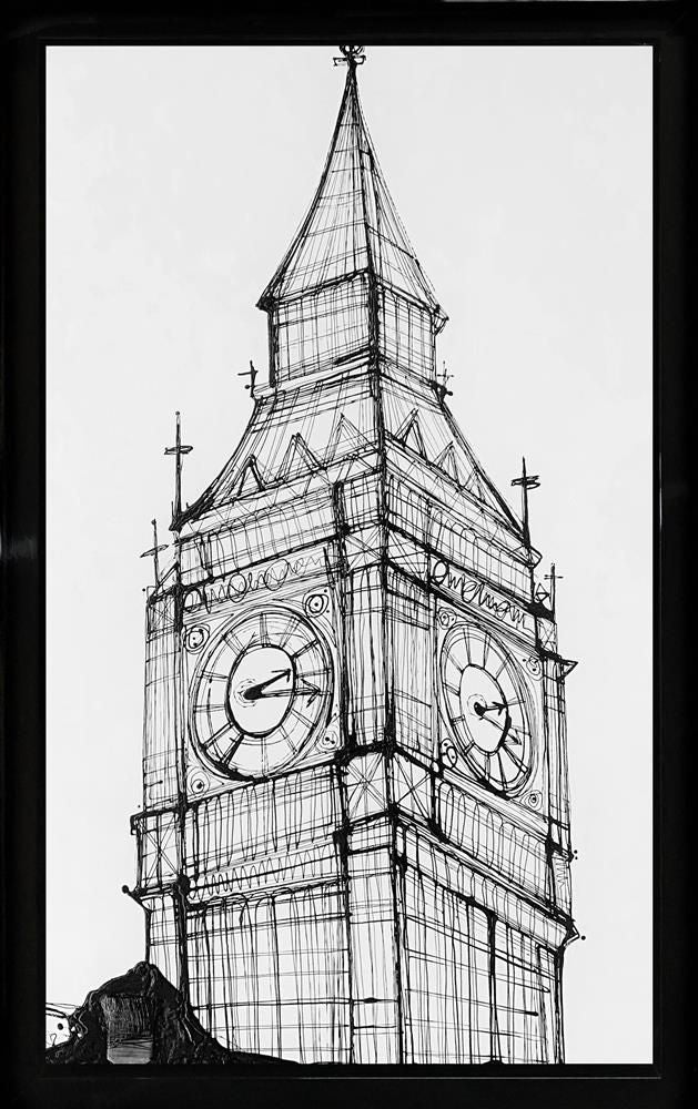 Edward Waite - ' Big Ben's Structure ' - Framed Original Art