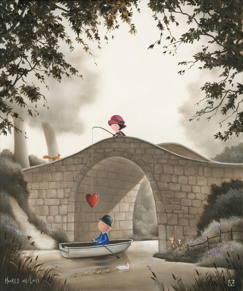 Michael Abrams - ' Hooked On Love ' - Framed Limited Edition Canvas