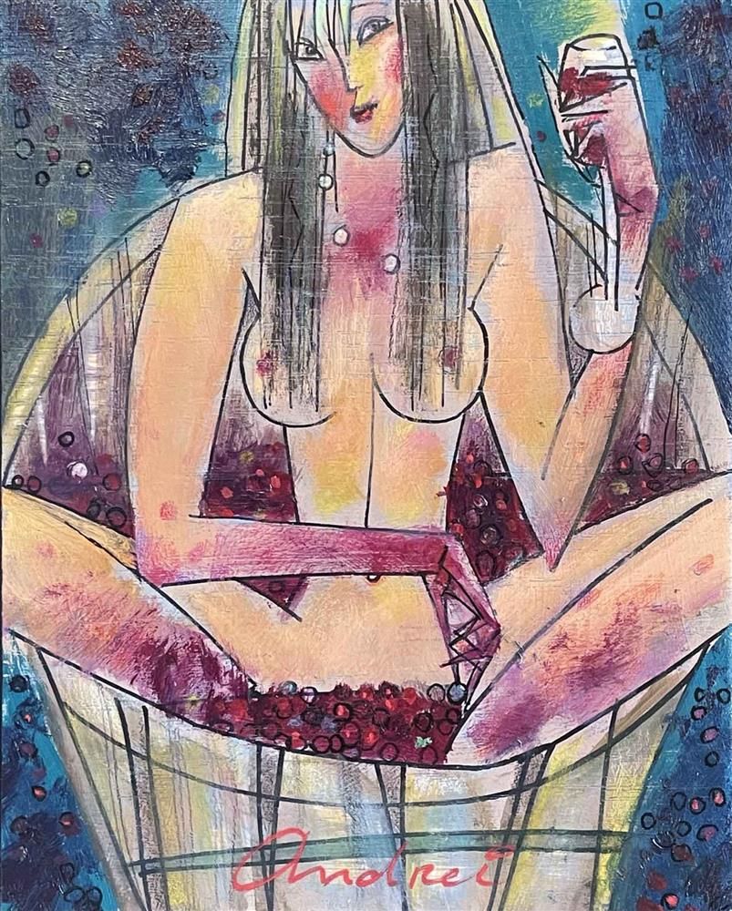 Andrei Protsouk - 'Red Wine Goddess' - Framed Original Art