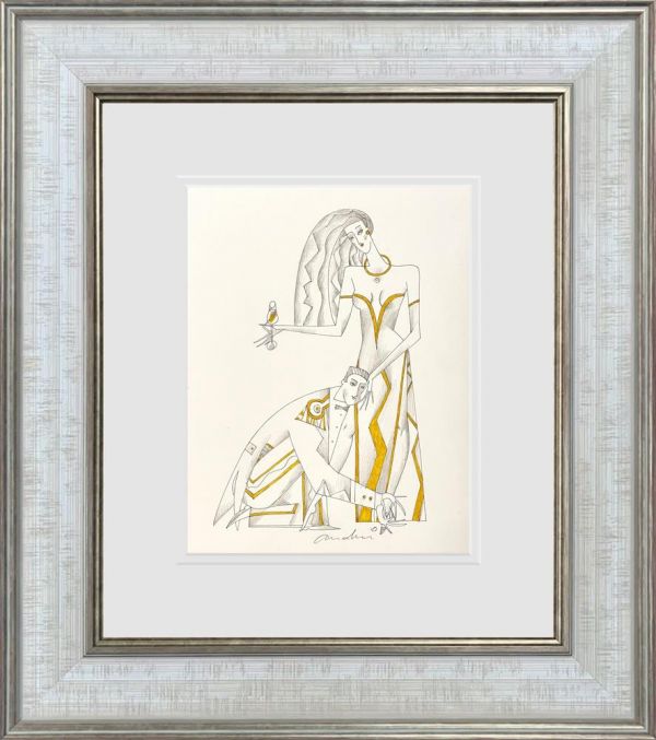 Andrei Protsouk - 'Lord And Lady I - Line Study' - Framed Original Art
