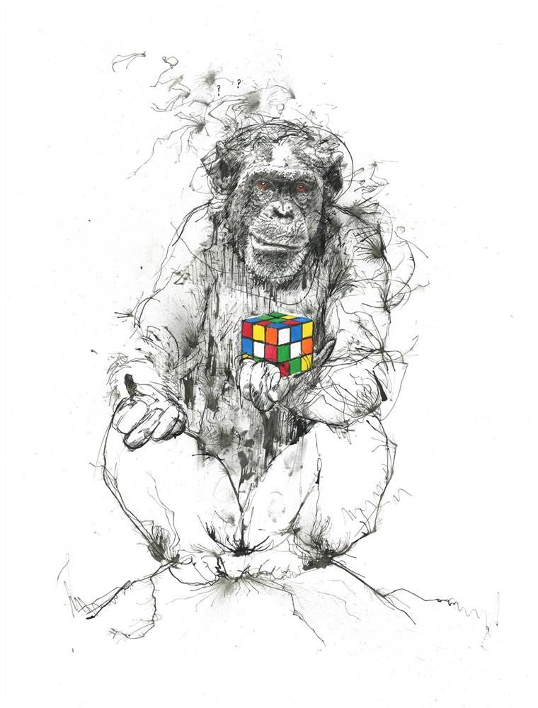 Scott Tetlow - 'Puzzled' - Framed Original