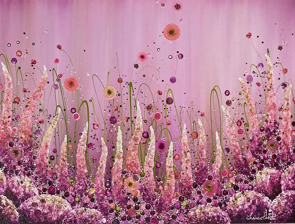 Leanne Christie - 'Enchanted Flower Meadow' - Framed Original Artwork