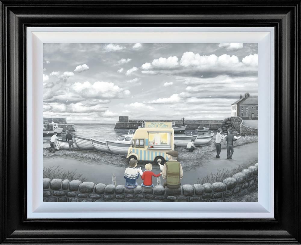 Leigh Lambert - ' He Always Gets More Than Me ' - Canvas Deluxe' - Framed Limited Edition