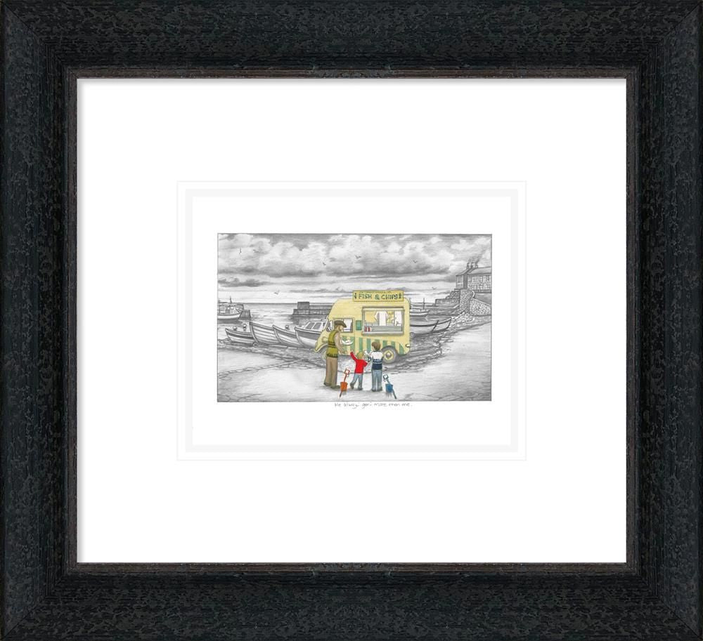 Leigh Lambert - ' He Always Gets More Than Me ' - Sketch' - Framed Limited Edition