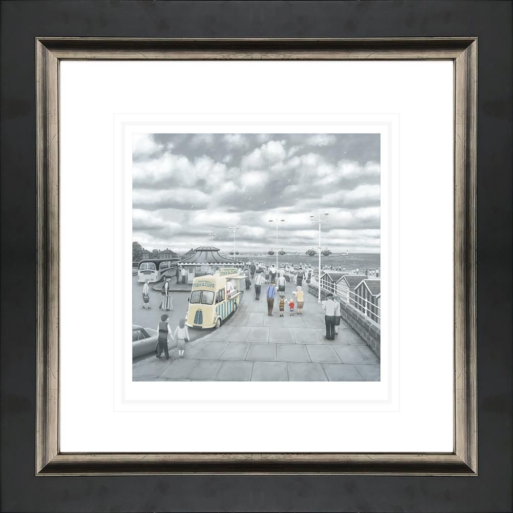 Leigh Lambert - ' What Do You Like Best, Grandad Or Chips ' - Paper' - Framed Limited Edition