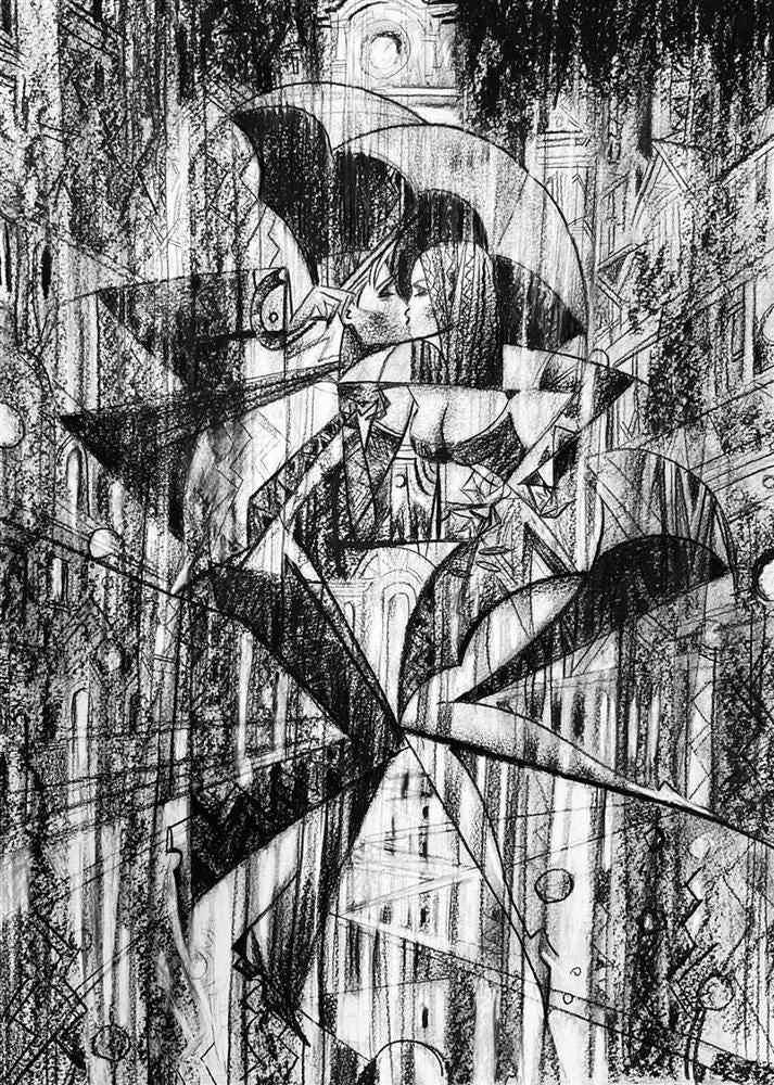 Andrei Protsouk - ' Avenue Of The Hearts - Sketch - Framed Limited Edition Art