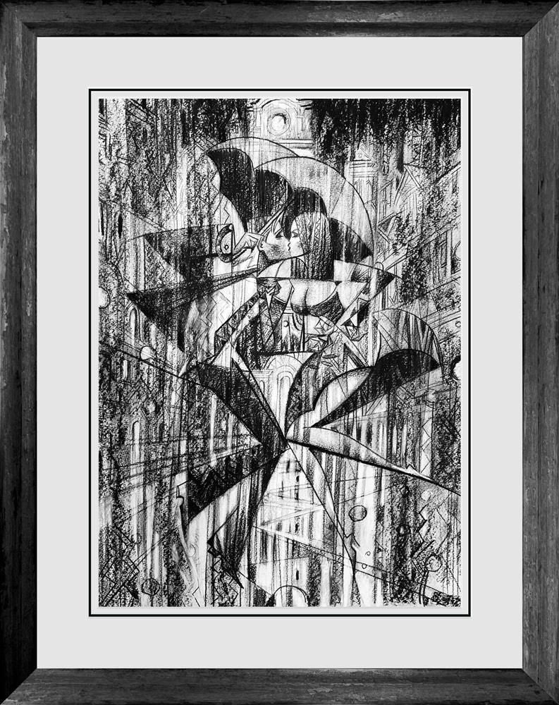 Andrei Protsouk - ' Avenue Of The Hearts - Sketch - Framed Limited Edition Art