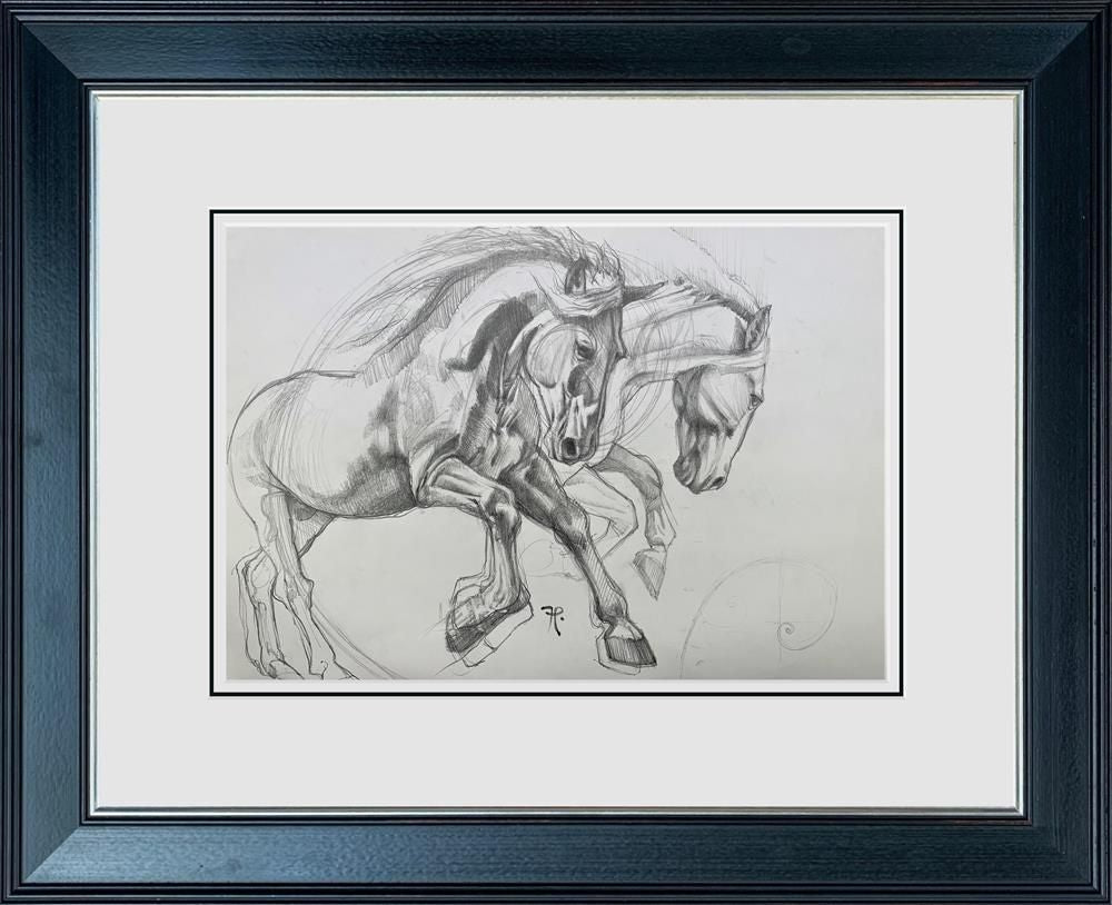 Frank Pretorius - ' Galloping Of Dreams - Sketch ' - Framed Original Art