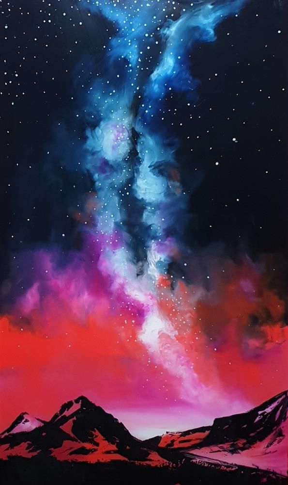 Richard King - ' Crimson Stars '   - Framed Original Art