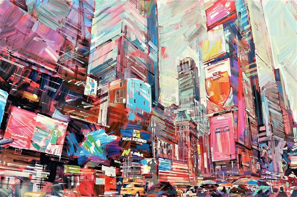 Colin Brown - 'New York Bustle' - Framed Original Art
