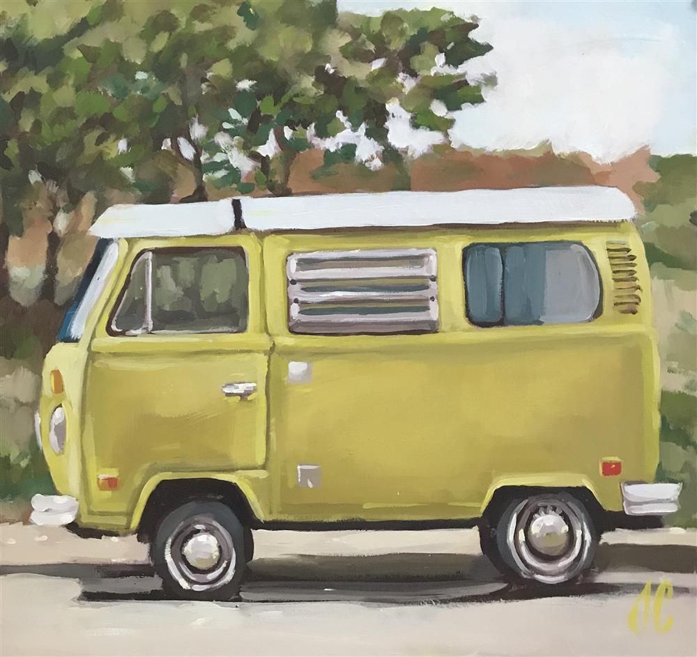 Joss Clapson - ' Samba Bus ' - Framed Original Art