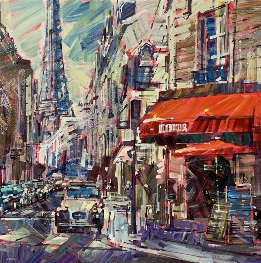 Colin Brown - ' Coffee in Paris' - Framed Original Art