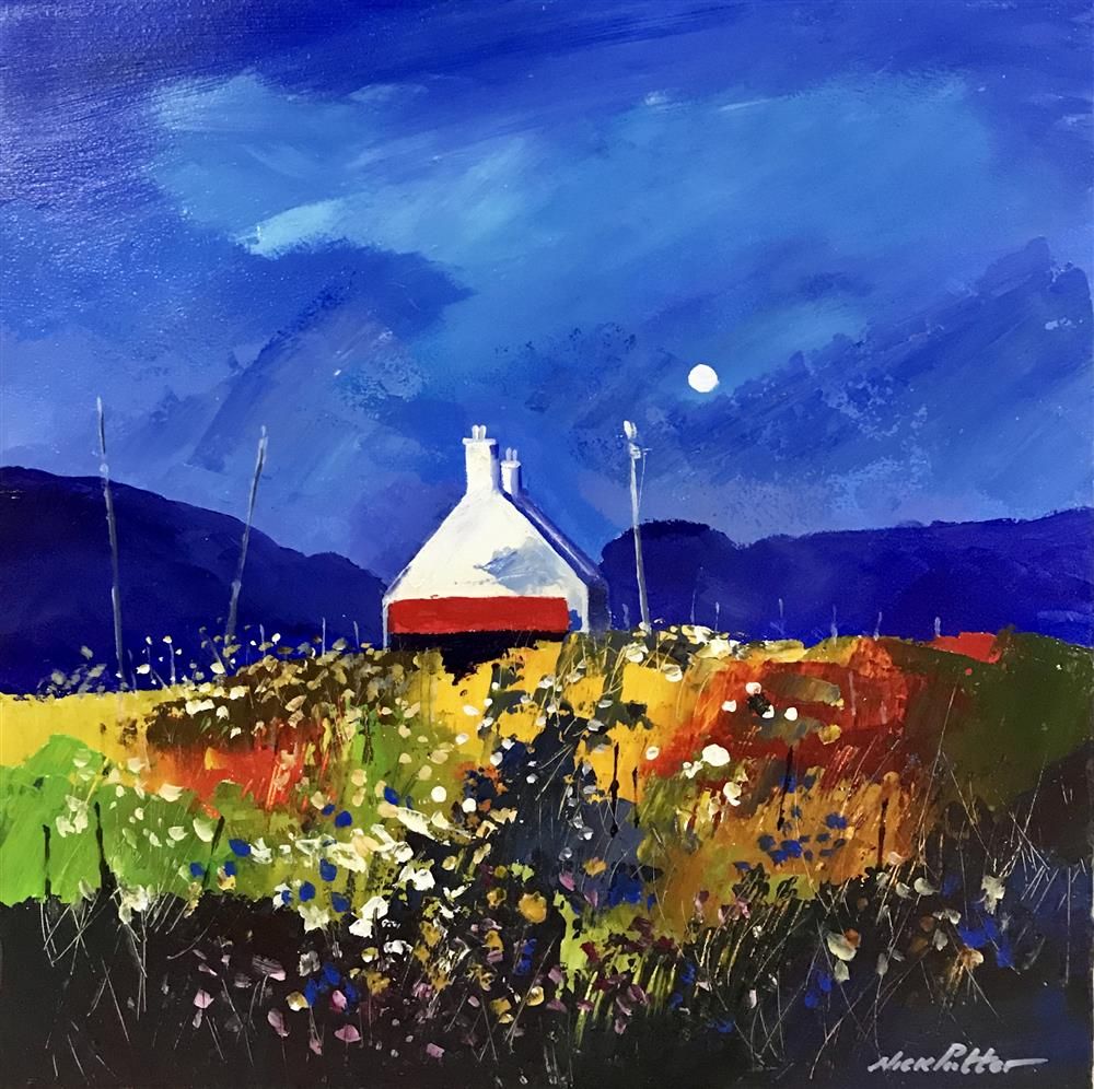 Nick Potter - ' Croft And Moon ' - Framed Original Art