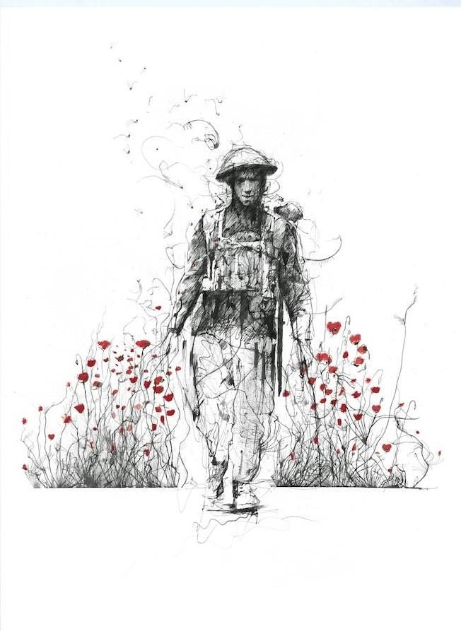 Scott Tetlow - ' Lest We Forget ' - Framed Limited Edition Print - Deluxe