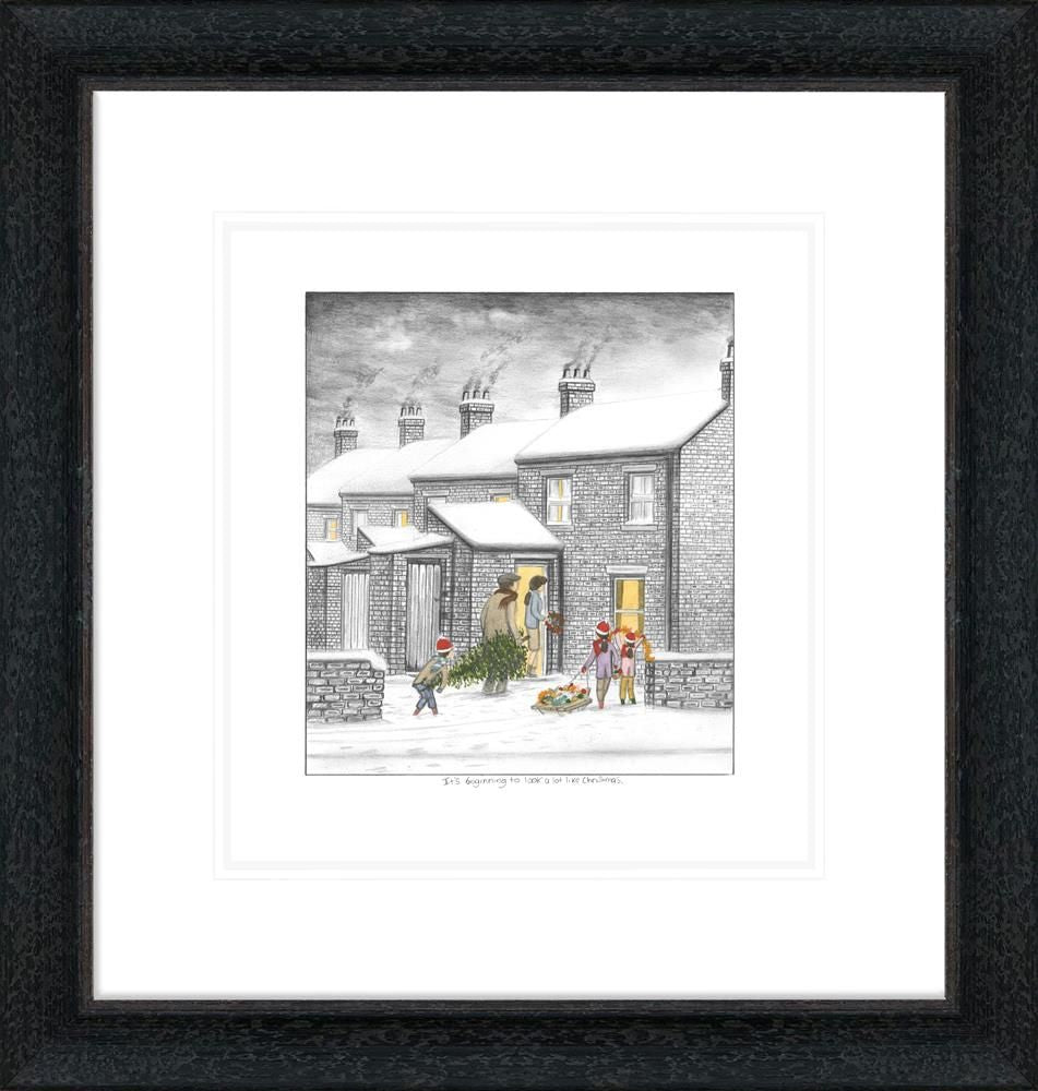 Leigh Lambert - ' It's Beginning To Look Alot Like Christmas  ' - Sketch' - Framed Limited Edition