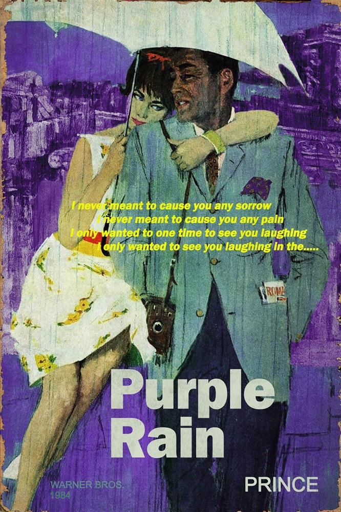 Linda Charles - ' Purple Rain ' - Framed Original Artwork