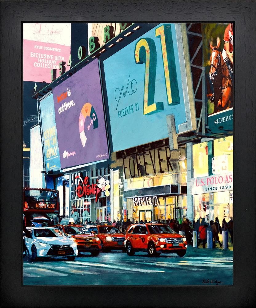 Paul McIntyre - 'Times Square At Night' - Framed Original Art