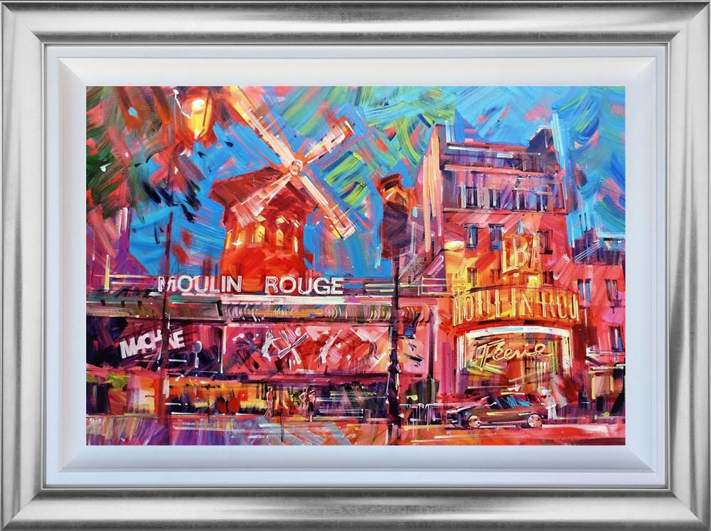 Colin Brown - ' Moulin Rouge At Night ' - Framed Original Art