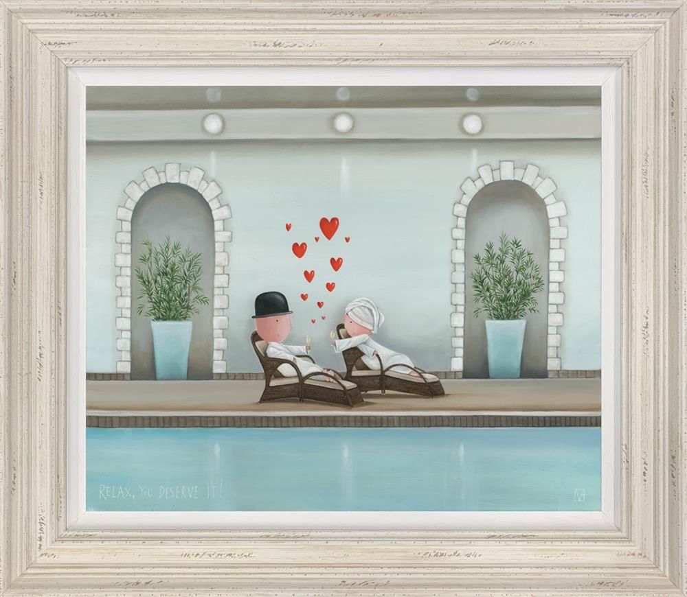 Michael Abrams - 'Relax, You Deserve It' - Framed Studio Edition Canvas