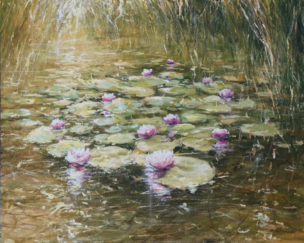 Mariusz Kaldowski - ' Sparkling Lillies' - Framed Original Art