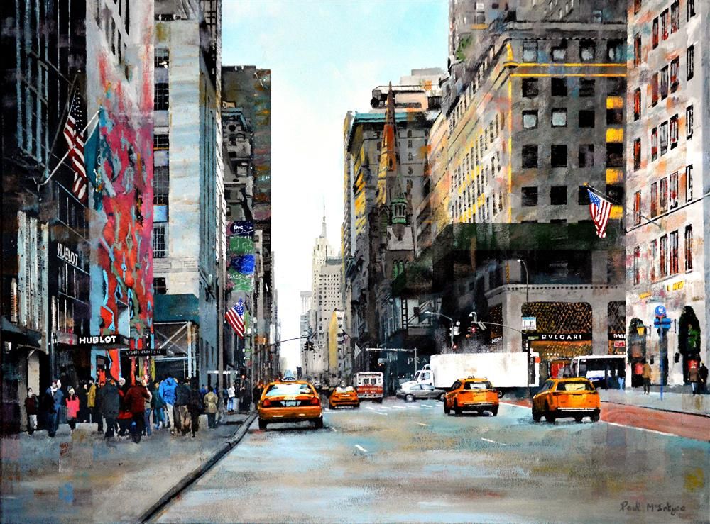 Paul McIntyre - 'Shopping Down 5th Avenue' - Framed Original Art