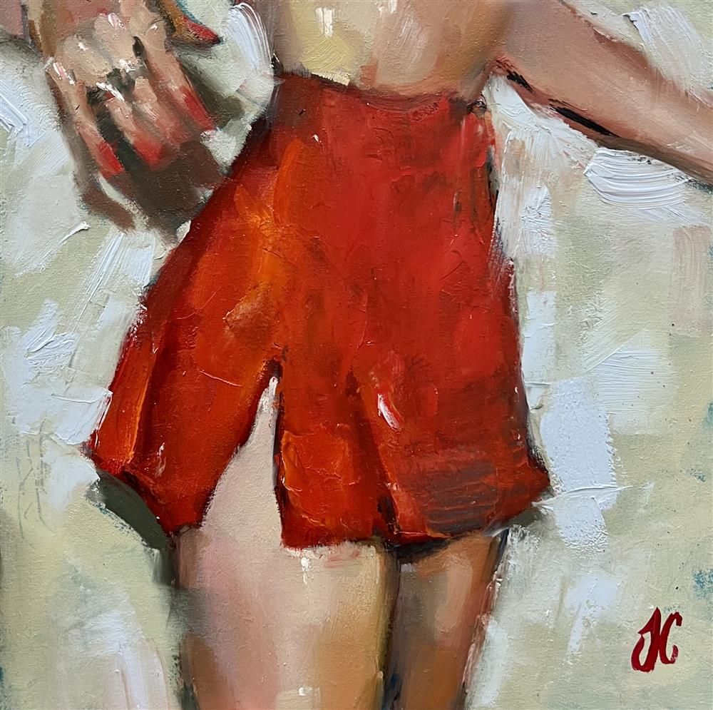 Joss Clapson - ' Red Skirt ' - Framed Original Art