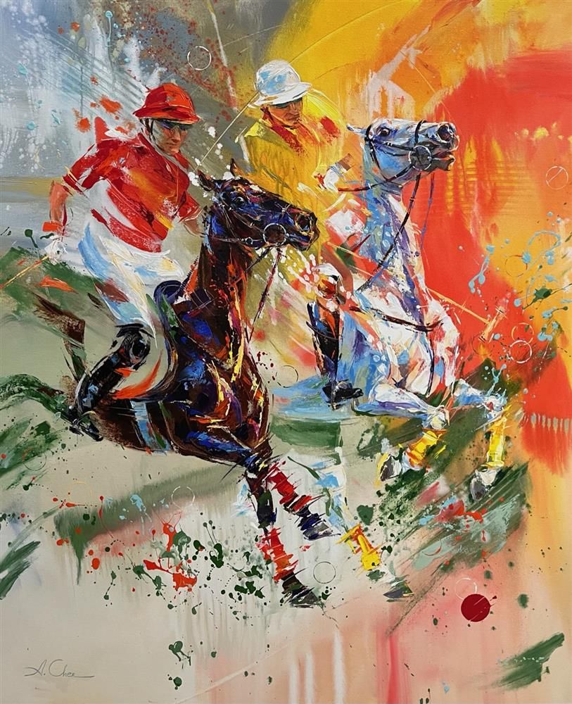 Anna Cher - 'Full Gallop' - Framed Original Artwork
