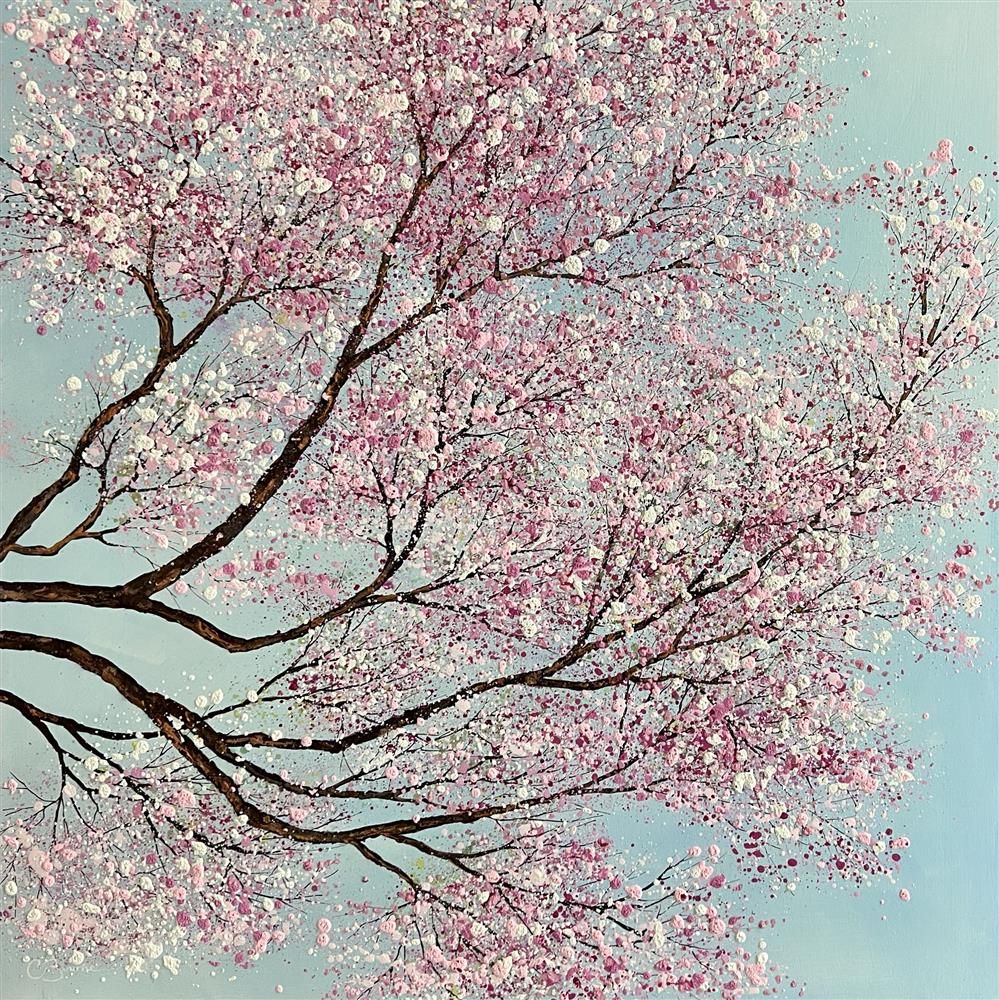 Chris Bourne - 'Dancing Pink Petals' - Framed Original Art