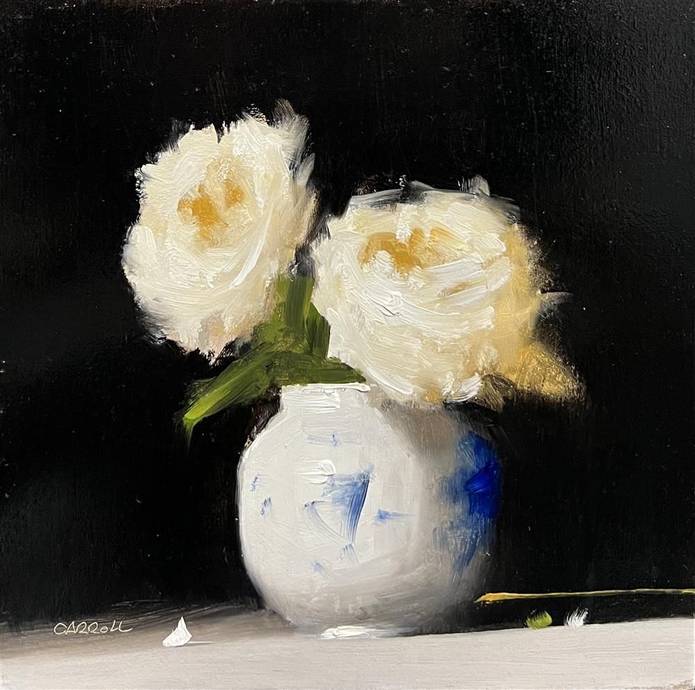 Neil Carroll - 'Two Roses' - Framed Original Painting