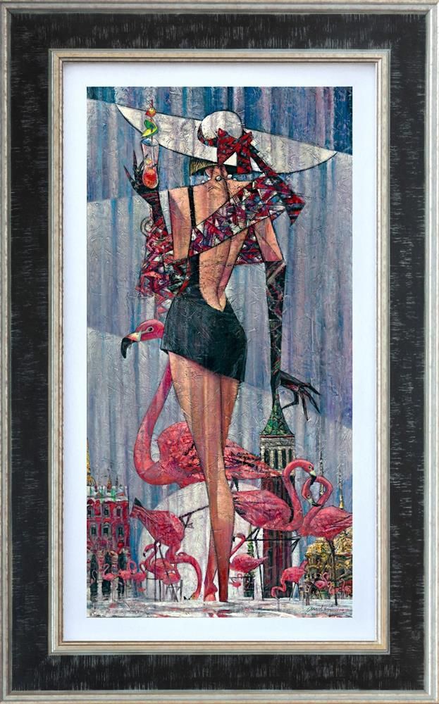 Andrei Protsouk - 'Piazza San Flamingo' - Framed Limited Edition Art