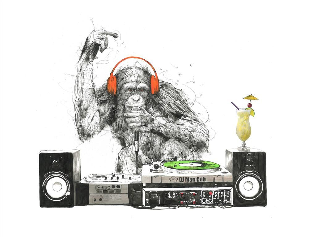Scott Tetlow - ' DJ Man Cub III' - Framed Original Art