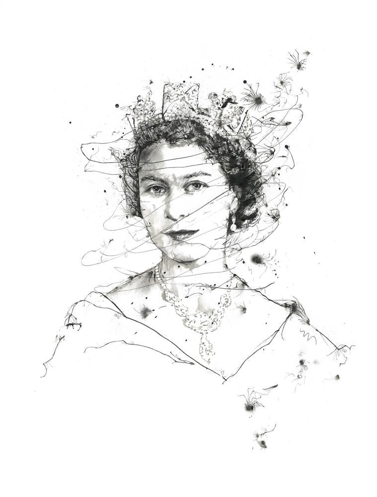 Scott Tetlow - ' Queen Elizabeth' - Framed Original Art