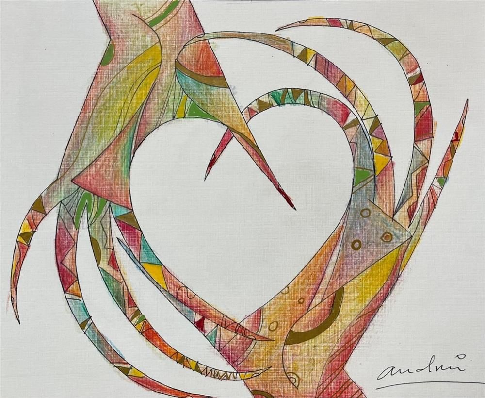 Andrei Protsouk - 'Heart Twist Sketch' - Framed Original Art