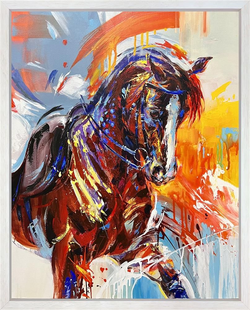 Anna Cher - 'Galloping' - Framed Original Artwork