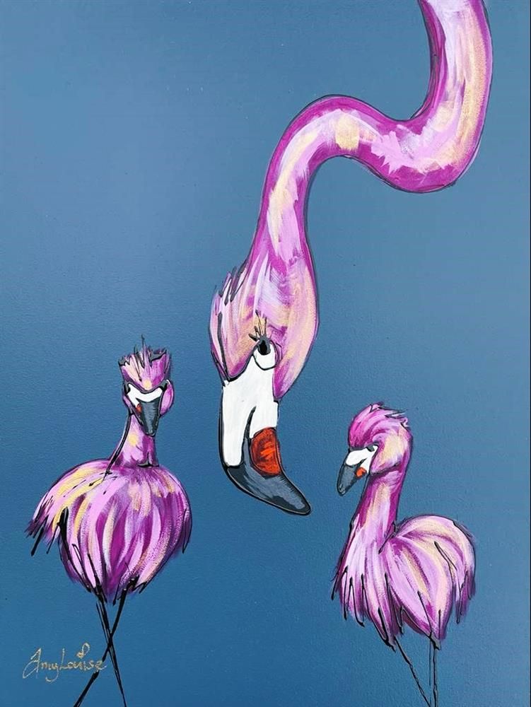 Amy Louise - 'Three Is A Pack' - Framed Original Art