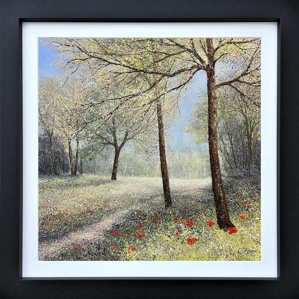 Chris Bourne - 'Poppies Adrift In The Woodlands' - Framed Original Art