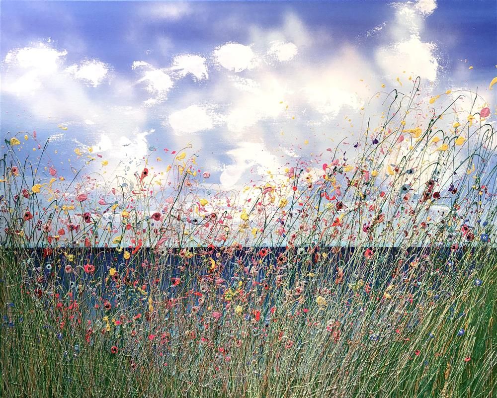 Lisa Pang- 'Flower Celebration' - Framed Original Artwork