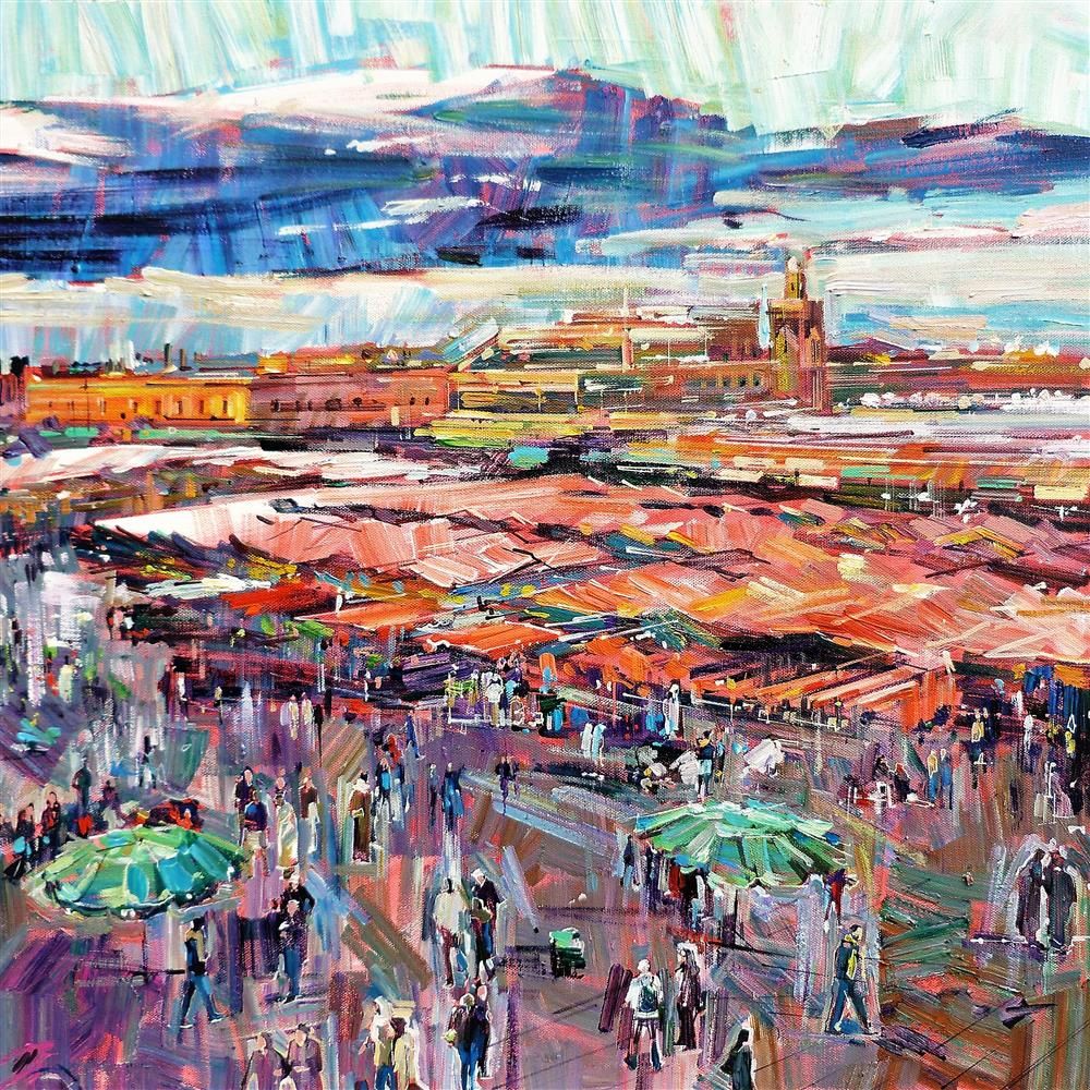 Colin Brown - ' Marrakech Market' - Framed Original Art