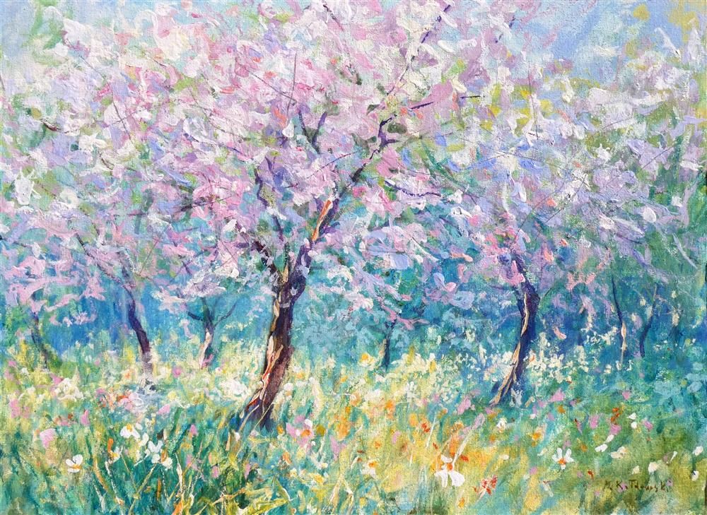 Mariusz Kaldowski - 'Cherry Tree Orchard' - Framed Original Art