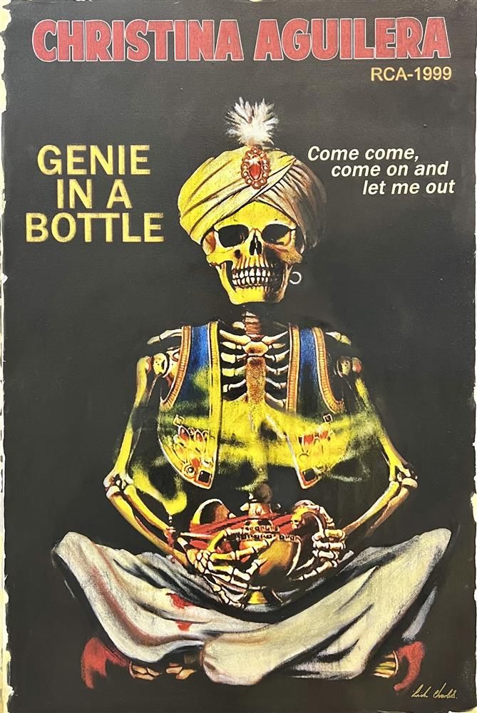 Linda Charles - 'Genie In A Bottle' - Framed Original Artwork