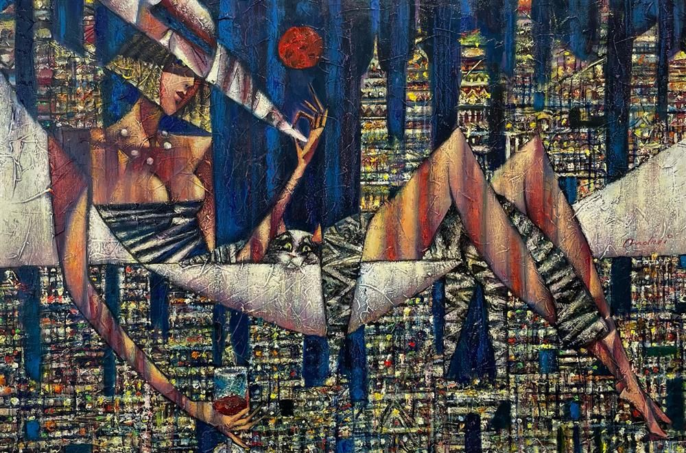 Andrei Protsouk - 'Hanging Out' - Framed Original Art