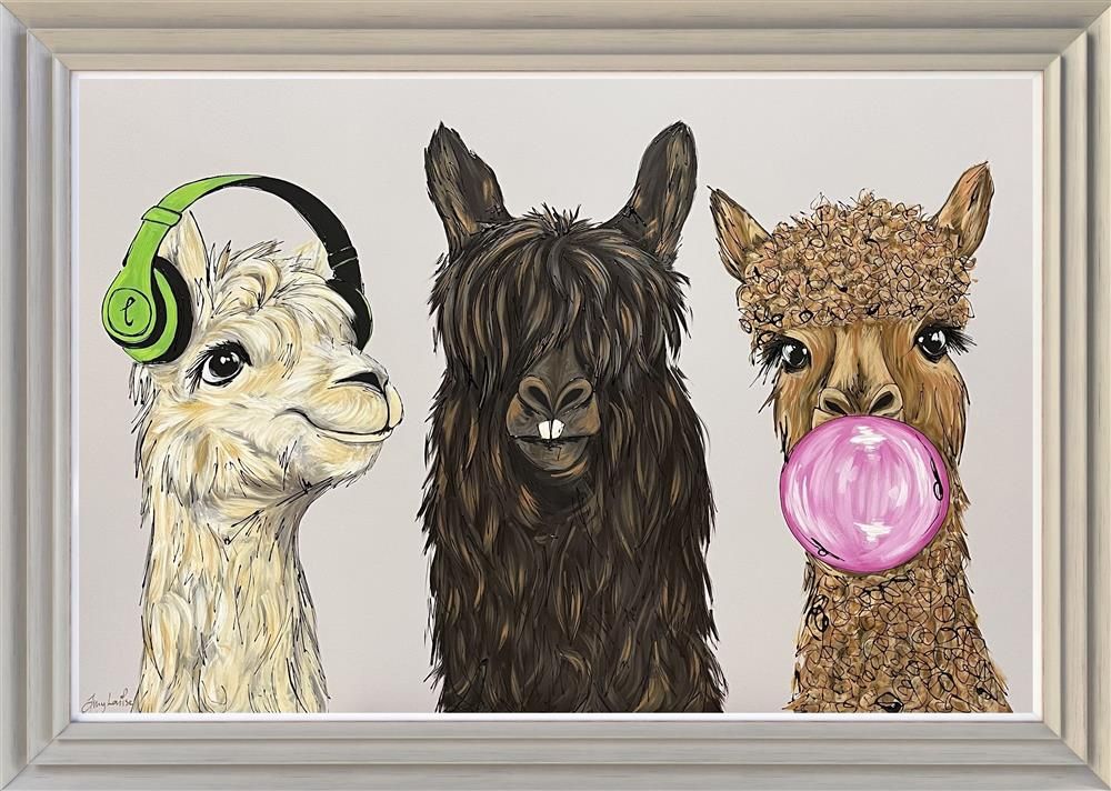Amy Louise - 'Three Wise Alpaca's' - Framed Original Art