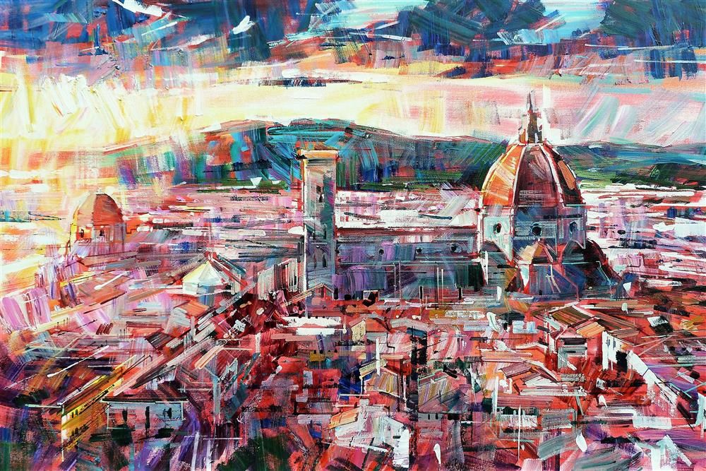 Colin Brown - 'Florence Rooftops' - Framed Original Art