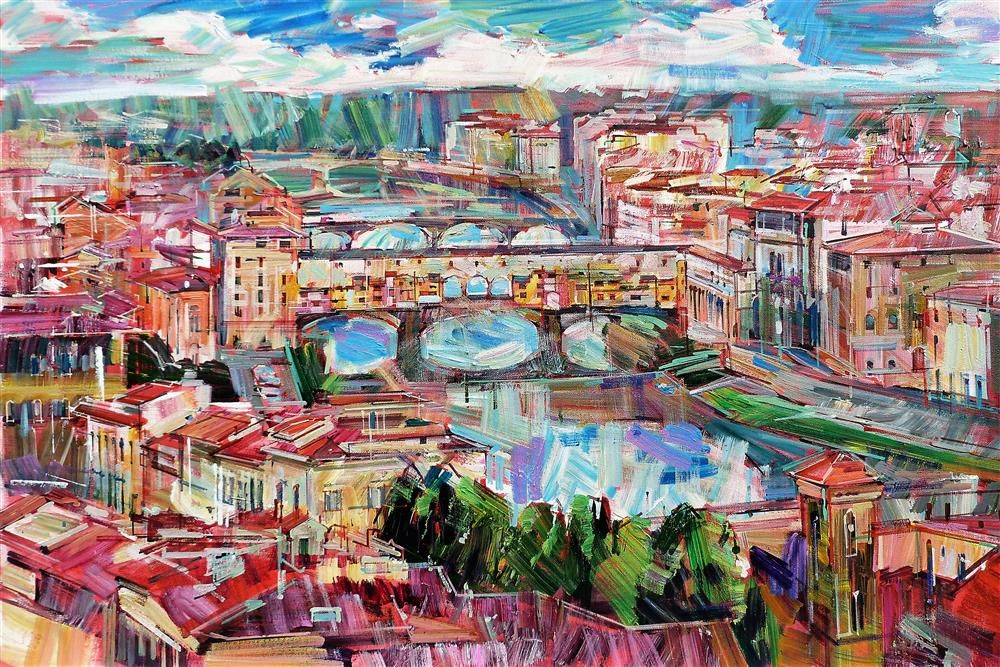 Colin Brown - 'Ponte Vecchio Bridge' - Framed Original Art