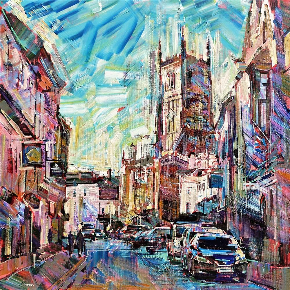 Colin Brown - ' With The Church In View, Cirencester' - Framed Original Art